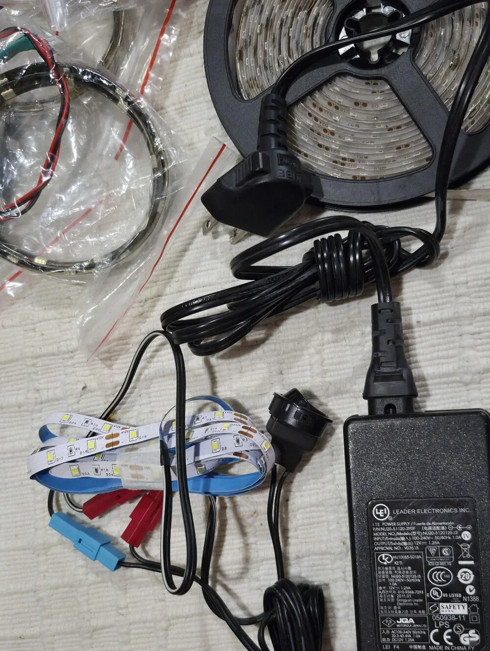 Lowest ..LED Strip Light Kit with Power Adapter - Black Lot